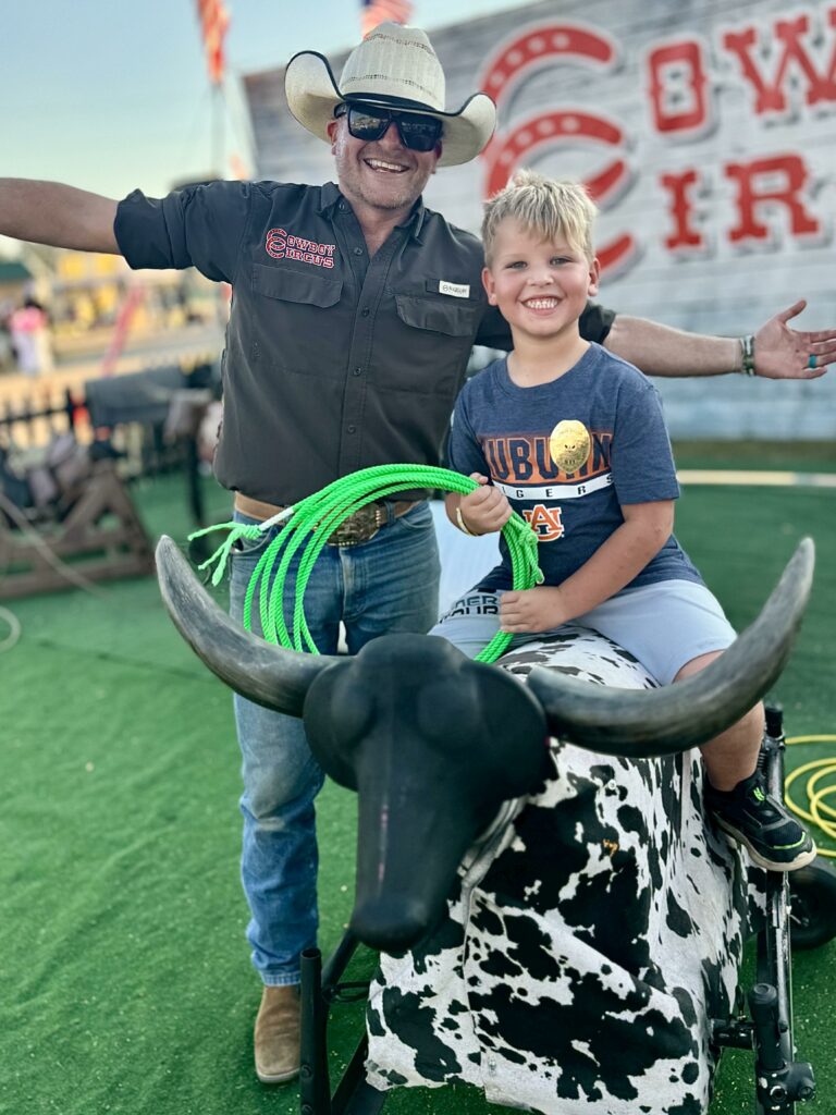 COWBOY CIRCUS kid holding rope